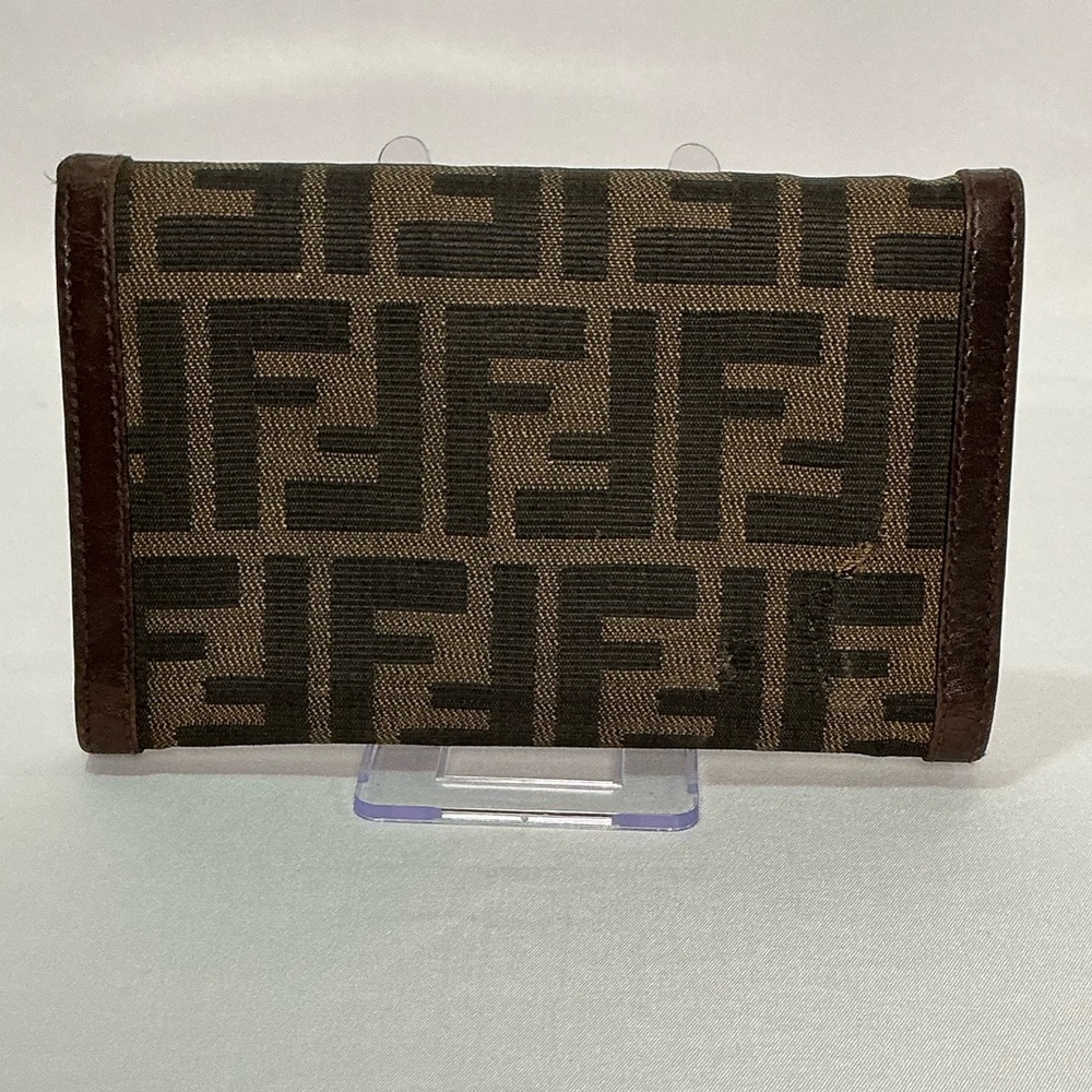 Authentic Vintage Fendi Zucca Print FF Trifold Compact Wallet - Picture 3 of 15